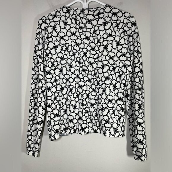 Bluemarine Italy Floral Black White Cardigan size I44 - Picture 6 of 9